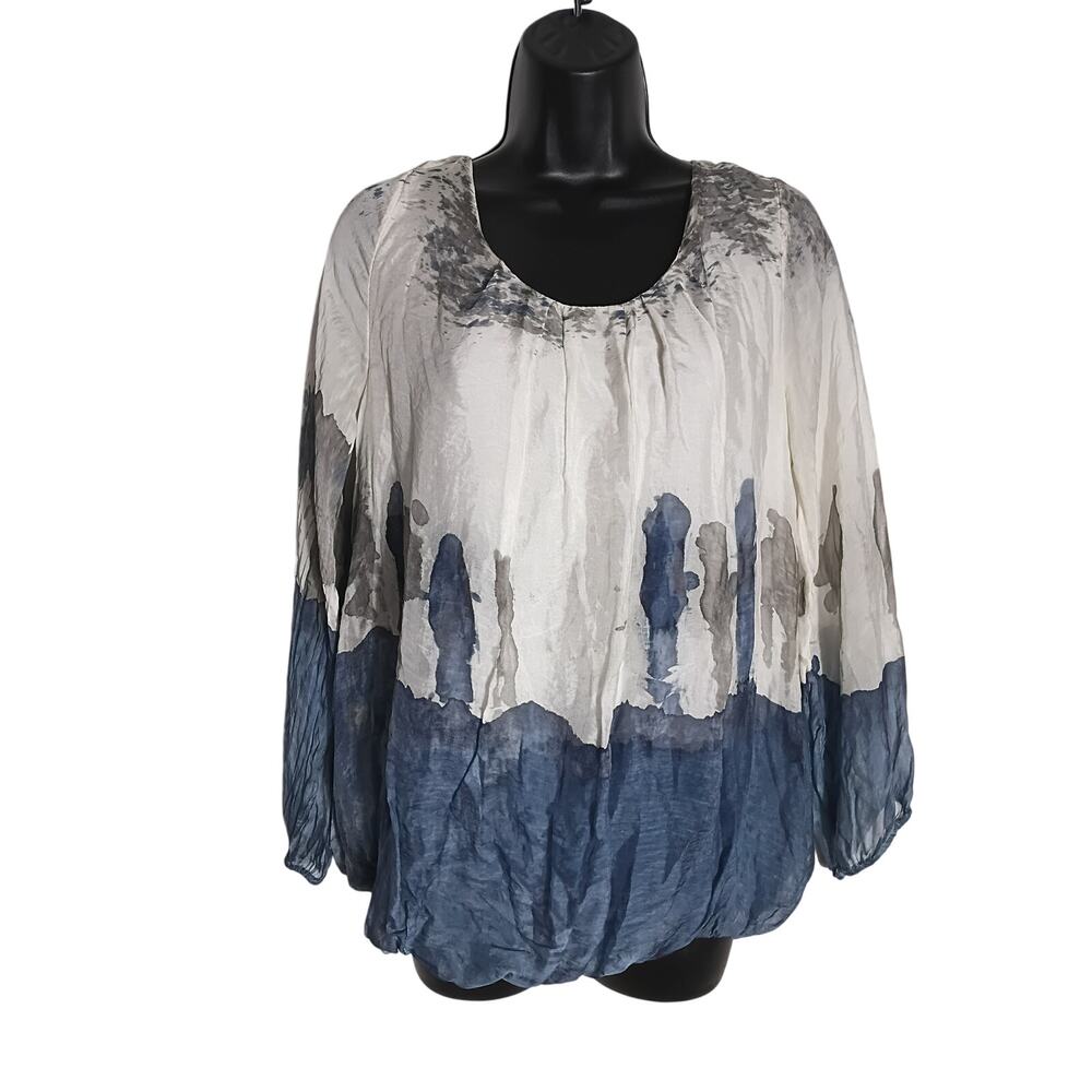 Ciao Bella Silk Blouse open back w/ lace inset size M